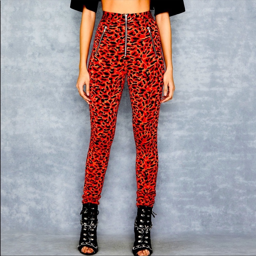 House of CB Mistress Rocks. High rise pink Leopard bondage legging